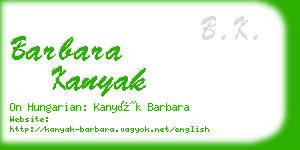 barbara kanyak business card